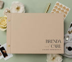 Personalized Luxe Photo Guest Book (Design 4) – 11.5 x 8.5" Minimal Aesthetics, Screw Bound with Custom Oatmeal Hardcover & Photo + Lined or Blank Pages - Wedding, Baby Shower, Anniversary by ModernAlbumDesigns