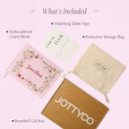 Embroidered Wedding Guest Book, Cotton Cover, Acid-Free Paper, 160 Pages, 9" L × 7" W, Sign in Book for Wedding Reception, Baby Shower&Events, with Envelopes, Table Card&Cotton Pouch (Pink) - Image 6