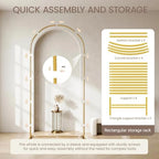 2 Pack Arch Backdrop Stand and Cover Sturdy 7.2FT ＆ 6FT Gold Metal Gold Metal Frame Balloon Arch Stand Set for Wedding Birthday Graduation Party Baby Shower Backdrop Decoration - Image 5