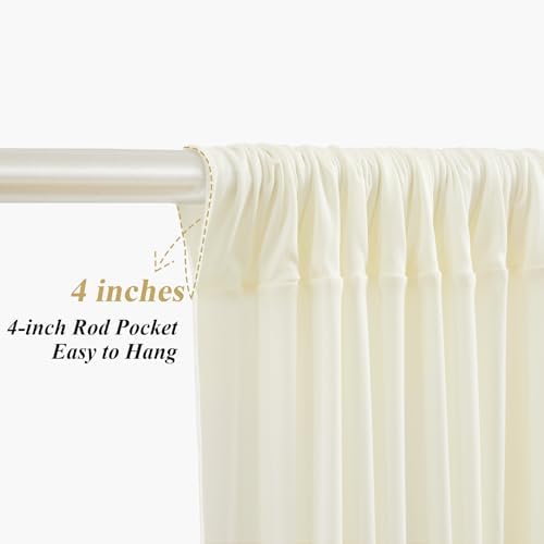 10x10ft Beige Backdrop Curtains with Lights Photo Drapes Wrinkle Free Fabric Backdrop Curtain for Wedding Birthday Party Baby Shower Bridal Shower Home Party Background Decorations - Image 4