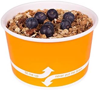 Karat [20oz - 600 ct] Paper Ice Cream Cups & Soup Bowls for Hot/ Cold Food - Ideal for Soup, Ice Cream, Gelato, Yogurt and Snacks - Orange - Image 5