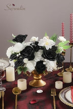 Serwalin Artificial Flowers Black and White Silk Flowers for Wedding Decor - Image 3