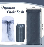 Pack of 200 Organza Chair Sashes for Wedding & Event Décor – Silver Grey - Image 3
