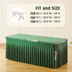 Besutolife Emerald Green Spandex Tablecloth 8ft Rectangle Table Skirt Stretch Table Cover for Banquets Parties Wedding Dining Table - Image 4