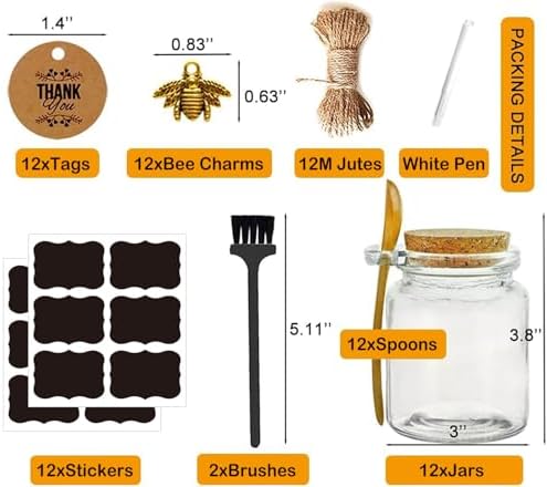 Ahhute Sugar Scrub Containers, Bath Salt Jar, Spice Jars with Bamboo Spoons - Image 2