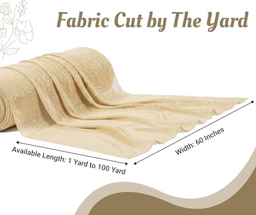 Pack of 50 Yard Chiffon Drapery Fabric, 60" Wide, Multiuse - Champagne Gold - Image 2