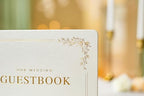 Floral Embossed Wedding Guest Book Set - 9 x 7.5 Hardcover Guestbook for Wedding Reception Sign in, Messages, Bridal Shower Engagement Party (White Cream) - Image 6