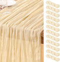 DeZerlor Beige Cheesecloth Table Runners 12 Pack Summer Boho Runners by DeZerlor