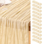 DeZerlor Beige Cheesecloth Table Runners 12 Pack Summer Boho Runners by DeZerlor