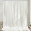 10×14ft Wrinkle Free Ivory Backdrop Curtain, Soft Silky Easy to Drape Cream Wedding Drapes for Backdrop, 2 Panels 5×14ft Photo Backdrop Curtains for Parties Birthday Photography Background Cloth by ENJOYYOURPARTY