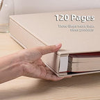 Large Photo Album Self Adhesive 4x6 5x7 3x5 8.5x11 Magnetic Scrapbook DIY Scrap Book Length 13 x Width 12.8 (Inches) 120 Sticky Pages Beige Linen Cover DIY Photo Album - Image 4