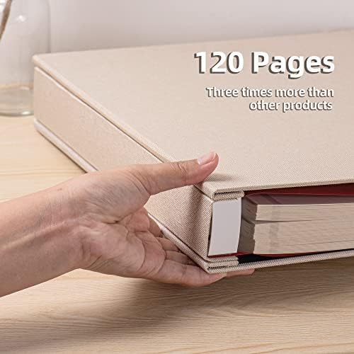 Large Photo Album Self Adhesive 4x6 5x7 3x5 8.5x11 Magnetic Scrapbook DIY Scrap Book Length 13 x Width 12.8 (Inches) 120 Sticky Pages Beige Linen Cover DIY Photo Album - Image 4
