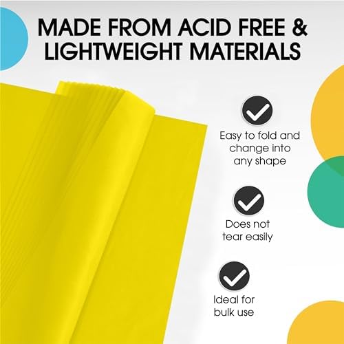 Party Solids Yellow Tissue Paper for Gift Bags 20" X 30" 480 Sheets - Image 3