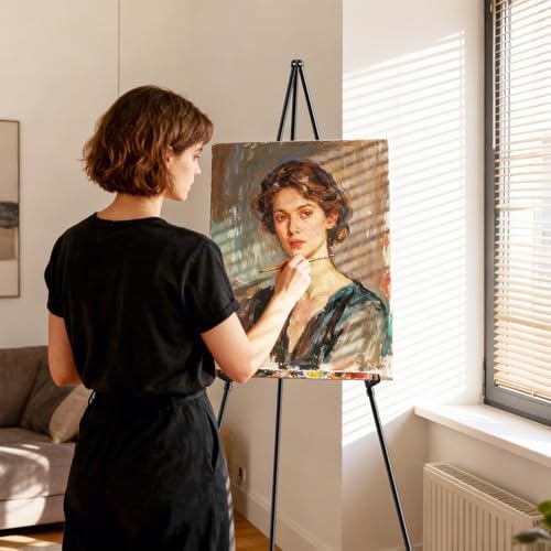 Display Black Easel Stand for Sign, Instant Tripod Collapsible Floor Easels - Image 6