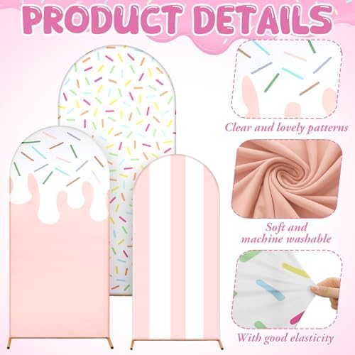 Foilswirl 34 Pcs Ice Cream Arch Backdrop Covers, Ice Cream Party Decoration - Image 5