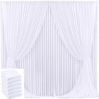 30x10ft White Backdrop Curtain for Wedding Parties Wrinkle Free Fabric White Drapes Backdrop Decoration for Baby Shower Birthday Photography Decoration 6 Panels, 5ft x 10ft by Gogoparti