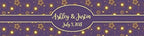 Glowing Stars on Purple Background Wedding Anniversary Birthday Water Bottle Labels - Image 2