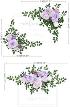 2pcs Purple Deluxe Welcome Sign Artificial Flowers Wedding Backdrop Garland Hanging Floral Arrangements for Ceremony Reception Entryway Board Sweetheart Table - Image 3