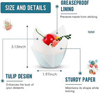 Maxdot 800 Pcs 3.15 Inches Tulip Cupcake Liners Holders Muffin Liners Grease Resistant Paper Baking Cups Cupcake Wrappers for Wedding Birthday Baby Shower Party(Pure,White) - Image 2