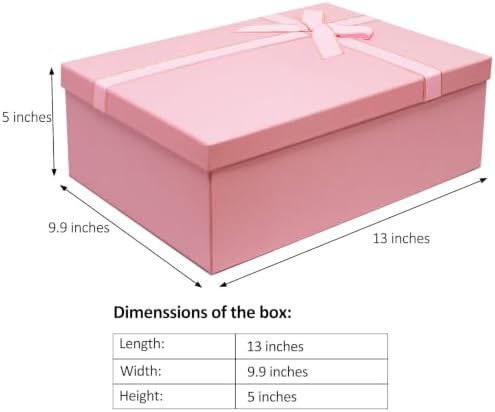 3 Pack Pink Gift Boxes for Presents - 13" x 10" x 5" Large Pink Gift Boxes with Separate Lids, Greeting Cards & Shredded Paper, Foldable Gift Box Set for Birthday, Wedding, Baby Shower, Anniversaries & Holiday Gifts - Image 2