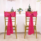 fani Hot Pink Satin Chair Straps Bows,60 PCS 7x108 Inch,Chair Sash - Image 5