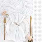 100 Pack White Cloth Napkins 20x20Inch Cheesecloth Napkins by Lumaycens