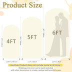 FOTSHARER Ivory Arch Cover Set of 3 Spandex Wedding Backdrop Arch Covers 6FT 5FT 4FT Chiara Arched Stand Cover Stretchy Backdrop for Birthday Party Bridal Baby Shower Graduation Balloon Decorations - Image 3