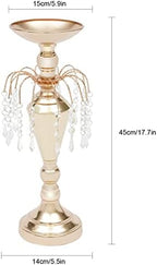 10PCS Flower Vases Table Decorations, 17.7Inch Wedding Tall Trumpet Vases Metal Tall Vase Centerpieces for Event Restaurant Hotel Party Acrylic Bead - Image 4