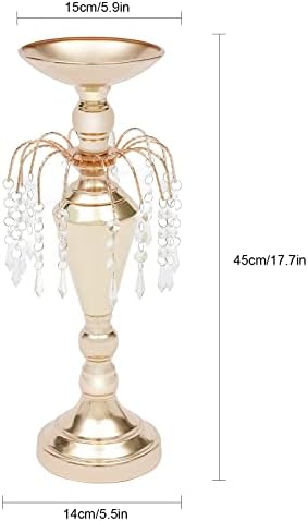 10PCS Flower Vases Table Decorations, 17.7Inch Wedding Tall Trumpet Vases Metal Tall Vase Centerpieces for Event Restaurant Hotel Party Acrylic Bead - Image 4