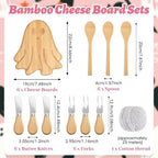 50 Pcs Halloween Baby Shower Prizes for Game Winners 6 Sets A Little Boo is Almost Due Bamboo Cheese Board Spoon Fork Butter Spreaders Thank You Card and Gift Bags for Halloween Baby Shower Favors - Image 2