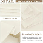 Fitable 6 Pack Ivory Square Tablecloths 70x70 Inch for 2-4 Ft Tables - Image 7
