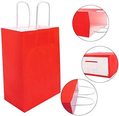 Tomnk 32pcs Party Favor Bags 8 Colors Goodie Rainbow Paper Bags Bulk with Handles for Birthday Party, Candy ,Small Gift and Bridal Shower - Image 4