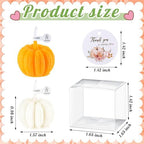 24 Sets Pumpkin Candles Baby Shower Favors Bulk, Orange,White, Pumpkin - Image 3