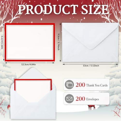 AmazingSpark 200 Kit Panel Blank Cards with Envelopes Bulk 4 x 5'' - Image 3