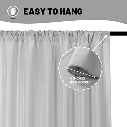 Light Grey Backdrop Curtains for Parties/Weddings/Stage, 5ft x 10ft, 2PCS - Image 5