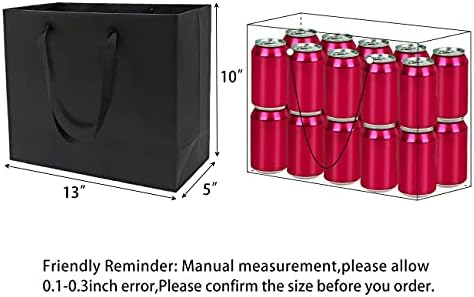 HUAPRINT Large Black Gift Bags with Handles, 30 Pack, 13x5x10 IN - Image 2