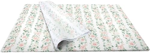 Jillson & Roberts Printed Unfolded Wedding Gift Tissue 20" x 30", Pink Roses, 240 Sheets - Image 2
