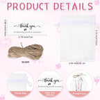 Pickmesh 100 Sets Baby Shower Party Favors for Guests 1.2 oz Acrylic Clear Shot Glasses Thank You Tag Card Organza Bag Twine for Baby Shower Gender Reveal Appreciation Theme Return Gift(Girl) - Image 3
