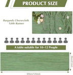 10 Pack New Sage Green Cheesecloth Table Runner -21*120Inch Long Boho Wedding Table Decor, Rustic Gauze Fabric Runner for Bridal Showers, Baby Showers & Parties (Sheer, Lightweight, Wrinkled Design) - Image 2
