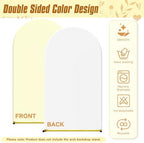 Wedding Arch Backdrop Stand and Covers Set of 2 (7.2FT & 6FT),Double-Color Spandex Fitted Arch Covers Balloon Arch Stand for Wedding/Baby/Shower/Birthday/Party Decor/Indoor Outdoor Use (White+Cream) - Image 4