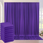 40ft×10ft Wrinkle Free Dark Purple Backdrop Curtain for Party, 8 Panels 5ft×10ft Soft Silky Polyester Purple Photo Backdrop Drapes for Birthday Baby Shower Wedding Mother's Day Photography by ENJOYYOURPARTY