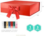 PACKHOME Extra Large Red Gift Box with Ribbon Magnetic Lid 17x14.5x5.5in - Image 2
