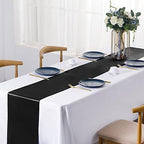 SiinvdaBZX 24 Pcs Black Satin Table Runner 12 x 108 inches Long - Image 2