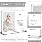 Vercraft 24 Set Baptism Picture Frame 3.5 x 5 Acrylic Baby Shower Baptism Favor Christening Gifts for Boy Girl with Plastic Crystal Boxes and Satin Ribbon Bows for Religious First Communion(White) - Image 3