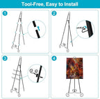 Easel Stand for Sign, Heavy Duty Metal Display Stand with Chain Support - Image 5