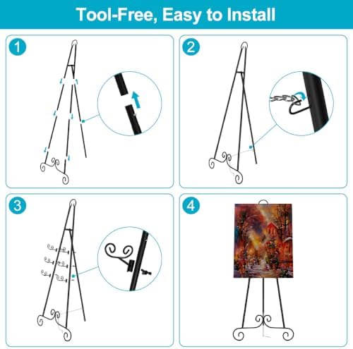 Easel Stand for Sign, Heavy Duty Metal Display Stand with Chain Support - Image 5