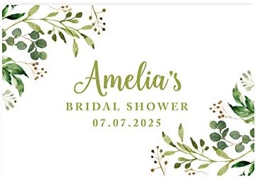 Andaz Press Custom Personalized Disposable Paper Placemats, 12 x 18 Inch, Set of 25, Custom Bridal Shower Greenery, Tableware, Dining, Tabletop, Table Setting for Wedding, Bridal Shower by AndazPress