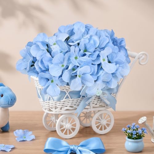 4 Pack Light Blue Baby Shower Centerpieces Flower Arrangements - Image 6