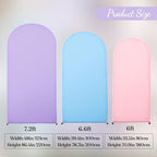 Set of 3 Arch Backdrop Covers(7.2ft, 6.6ft, 6ft) - Premium Stretchy Spandex Backdrop Arch Stand Cover for Baby Shower,Wedding,Party Decor Chiara Cover with Double-Sided Design(Pink Blue Lavender) - Image 6