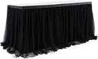 Suppromo Black Tulle Table Skirts for Birthday Party Hallowwen 6ft Ruffle Tutu Black Table Cloth for Rectangle Tables or Round Tables for Baby Shower Graduation Wedding Banquet Buffet Decoraitons - Image 6